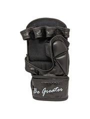 Leather MMA Hybrid Sparring Gloves - Classic Black