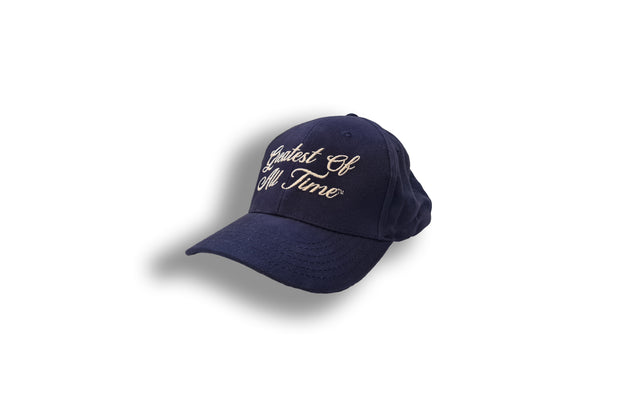 Greatest of all Time Embroidered Baseball Cap - Navy Blue