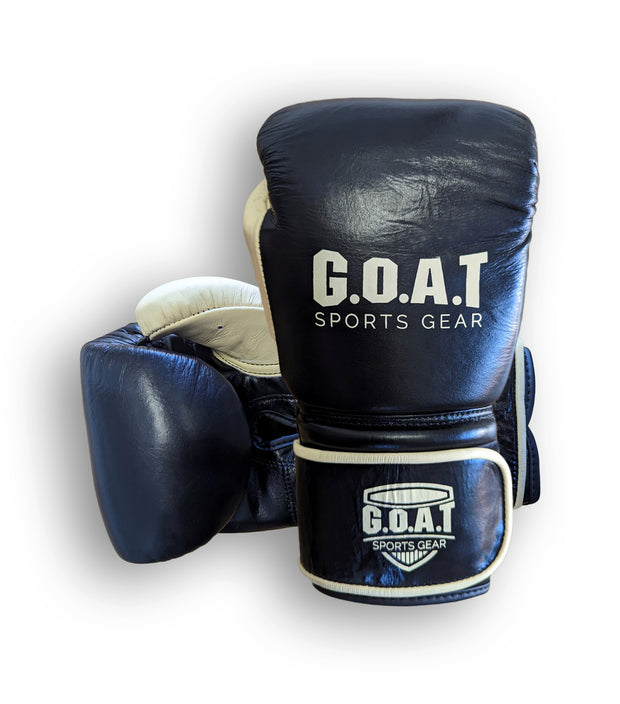 LEGACY - Black/Cream Leather Boxing Gloves