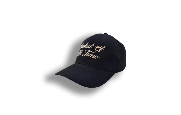 Greatest of all Time Embroidered Baseball Cap - Black