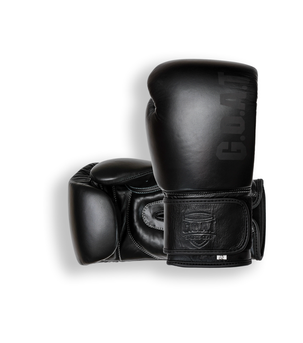STEALTH - Black Leather Boxing Gloves